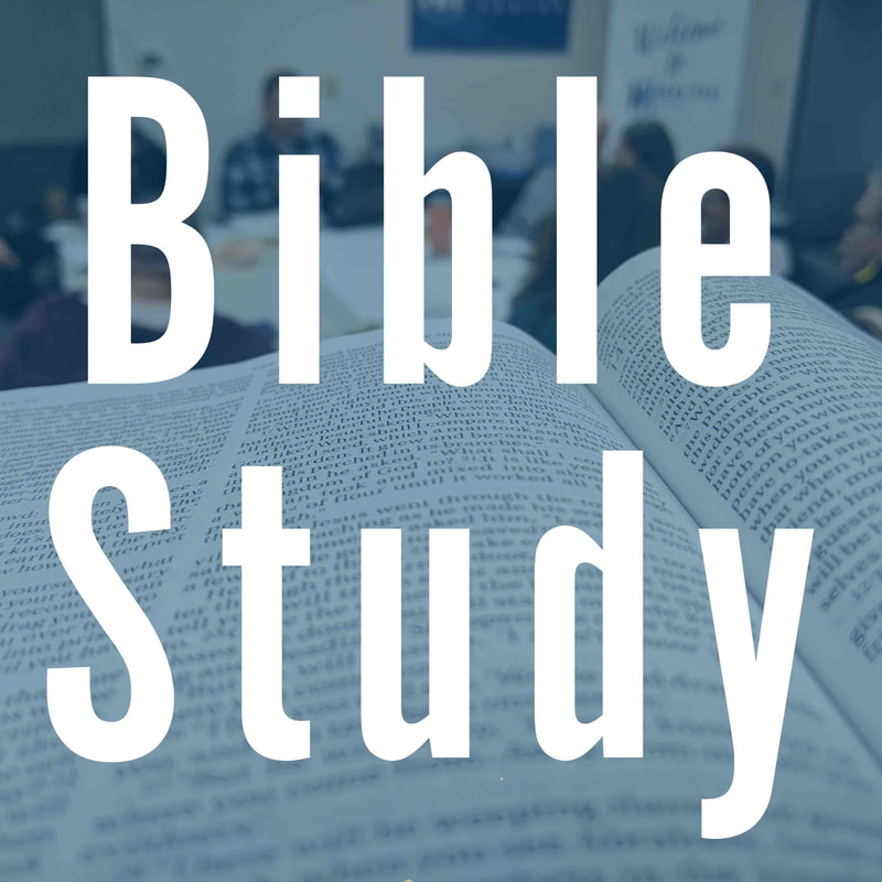Bible Study Link Button and picture of Bible and Bible Study Group